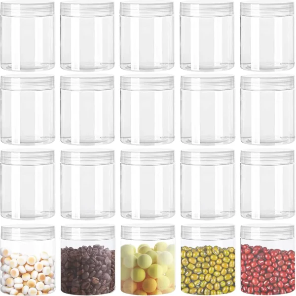 20 Pack 4oz/115 ml Plastic Jars with Lids