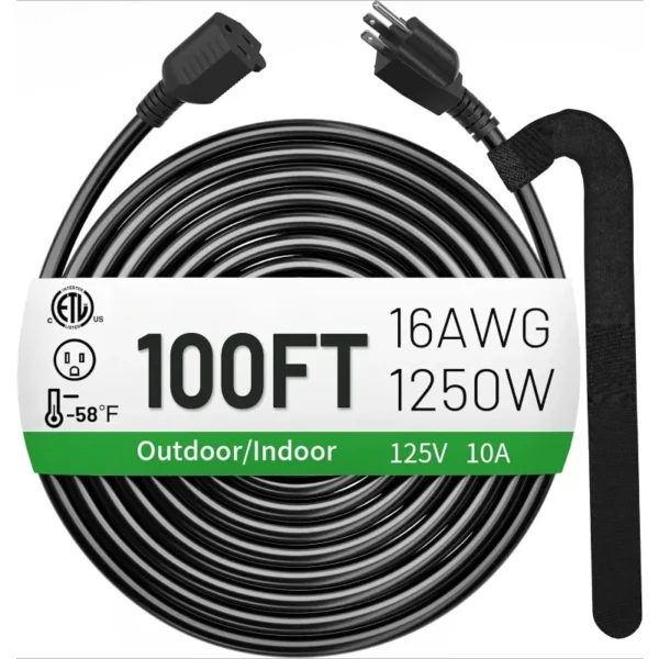 100 FT Indoor/Outdoor Water/Weatherproof Power Cord