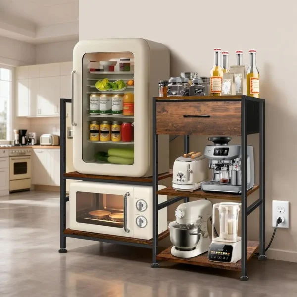 Electric, Multi-use Mini fridge / microwave stand