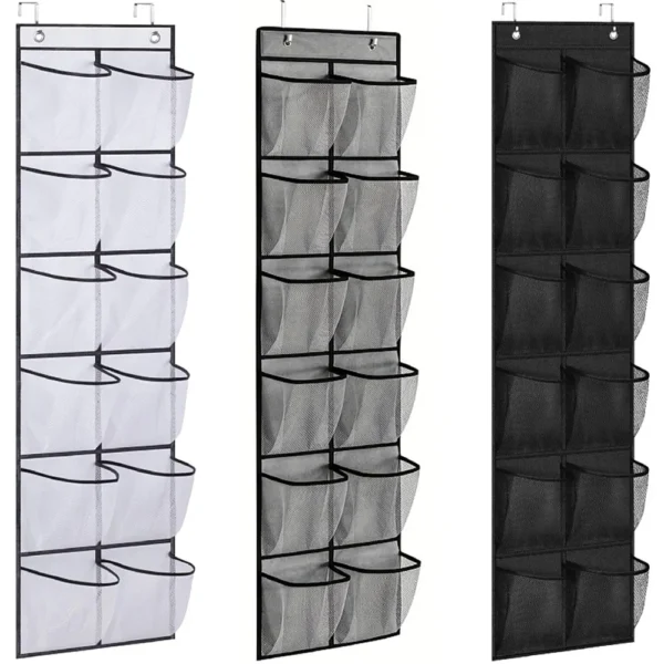 12 Transparent Large Mesh Pockets for Storage