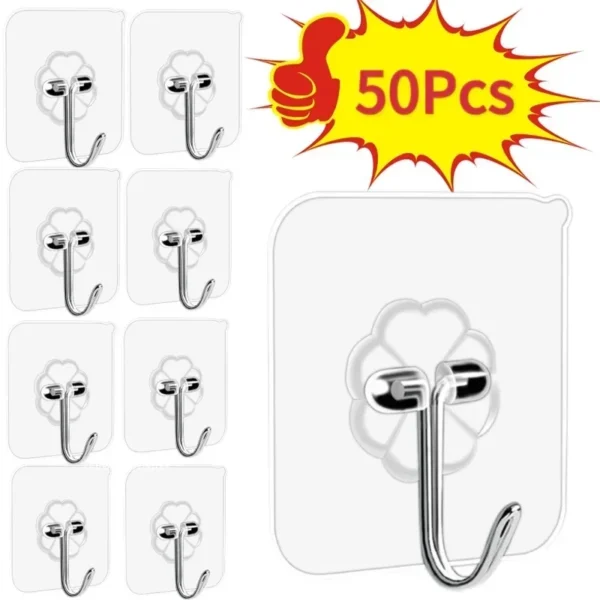 Heavy Duty 15lb Waterproof No Drill Adhesive Hooks