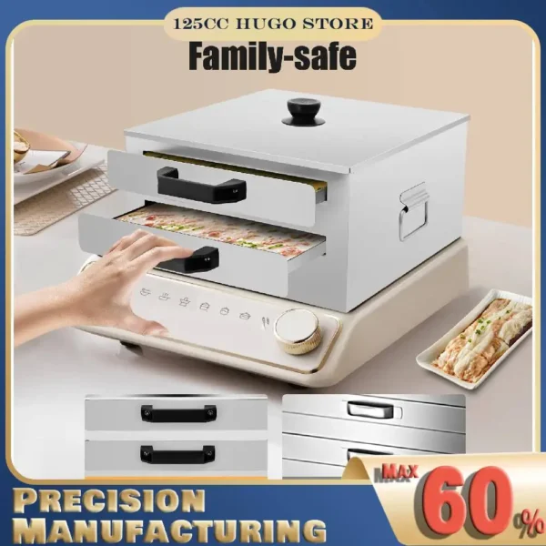 2-Tier Stainless Steel Rice Noodle Roll Steamer