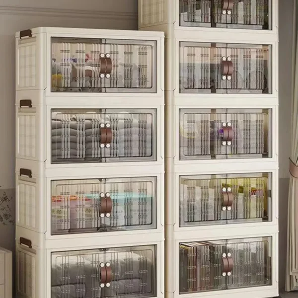 Large Stackable Plastic Cabinet/w Doors & Wheels