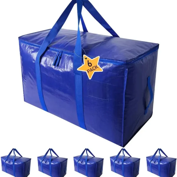 6 Pack Extra Large Heavy Duty  Waterproof Totes